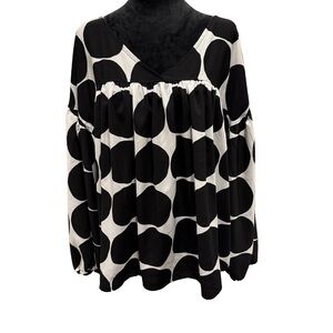 Black and White Polka Dot Women's Top